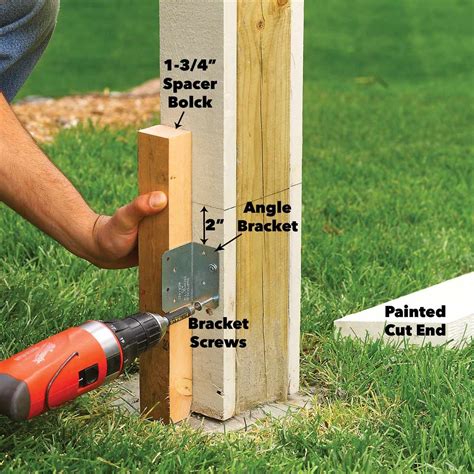 installing metal posts next to house|putting fenceposts near house.